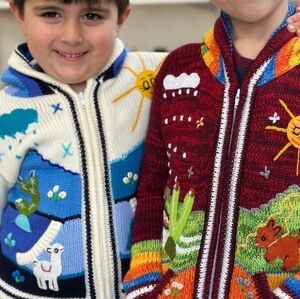 peruvian hooded knit sweater childresn 2t 3t